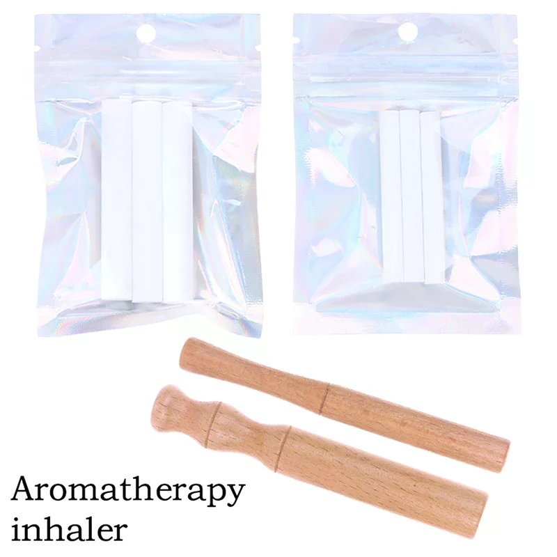 Aromatherapy Inhaler For Essential Oils Quit Smoking Inhaler Stick Wooden Personal Diffuser For Essential Oils With Fiber Rods