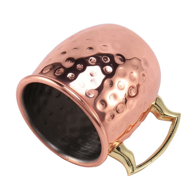 ABBN-Mini 2-Ounce الفولاذ المقاوم للصدأ موسكو البغل القدح اسبريسو أكواب صغيرة النحاس مطلي القدح النار مجموعة من 16