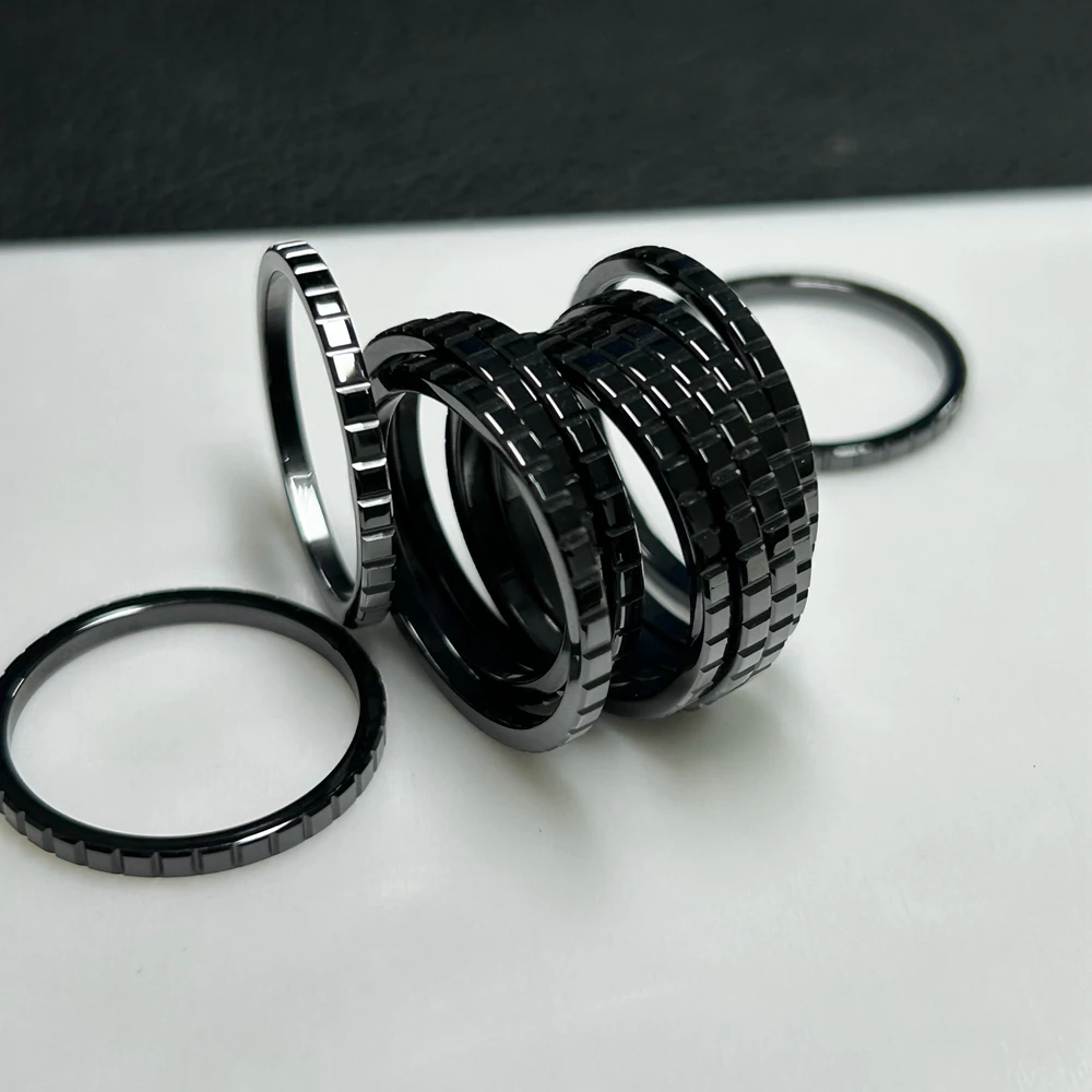 7-20# Size Black Ceramic Ring CNC Machine Cut Hight Quality Single Line Ceramic Rings