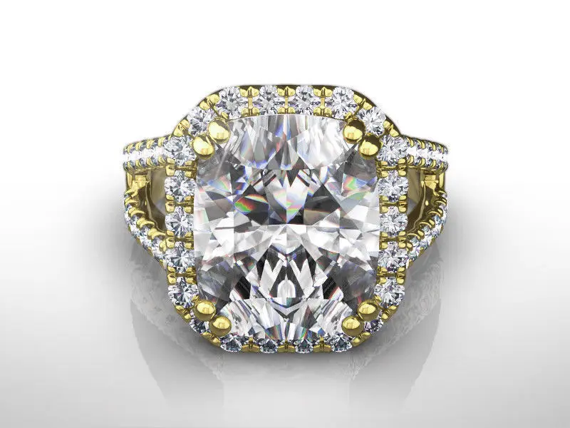 New style imitation square zirconia engagement ring, European style group setting with micro-set zirconia finger ring accessory