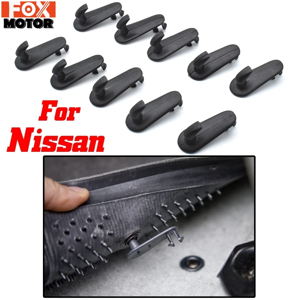 Retenedor de alfombra para Nissan x-trail Titan Leaf Teana, Clips de sujeción para suelo de coche, ganchos, abrazaderas, 10 Uds.