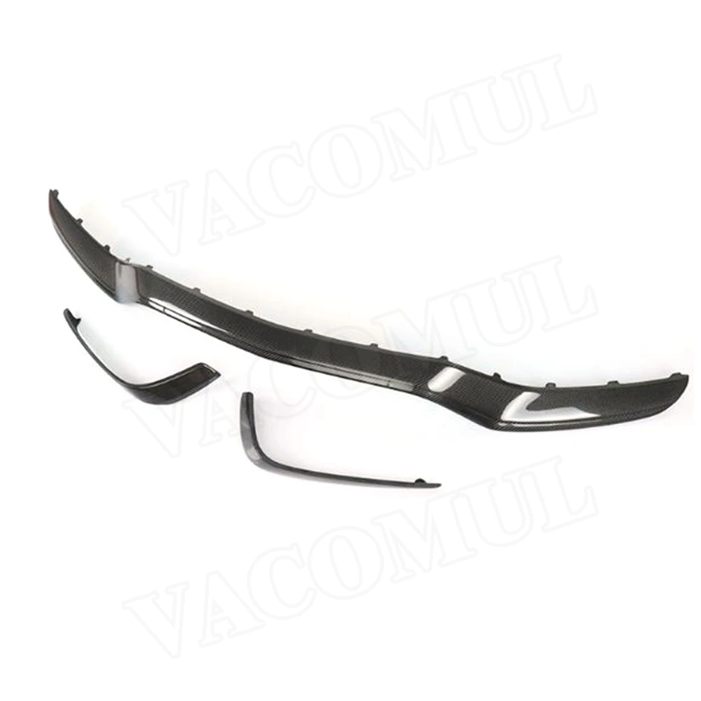 VACOMUL C Class Carbon Fiber Front Bumper Mid Lip Spoiler For Mercedes Benz W205 C63 AMG S C180 C200 C260 Sedan 15-17 FRP Black