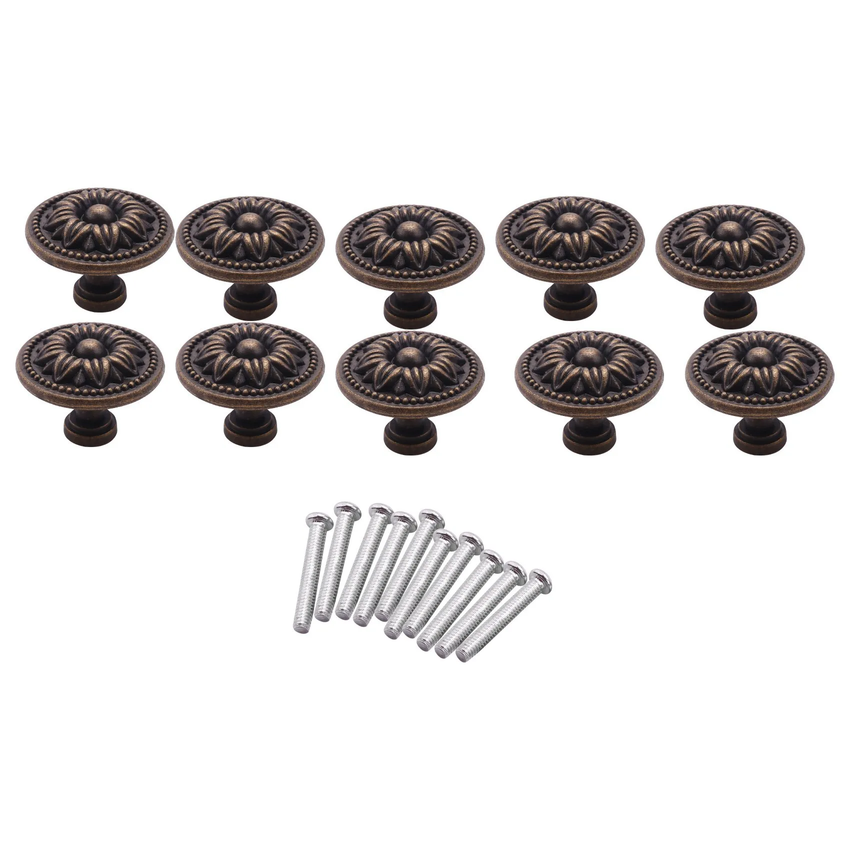 

ГОРЯЧАЯ ПРОДАЖА! 10 шт., винтажные антикварные ручки с узорчатыми круглыми накладками, для мебели, кухонных дверей и шкафов~Jul.