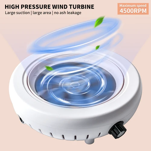 Imagen 2 del producto Potente aspiradora de uñas de 4500rpm, aspiradora profesional para pulir uñas, aspiradora con filtro extraíble