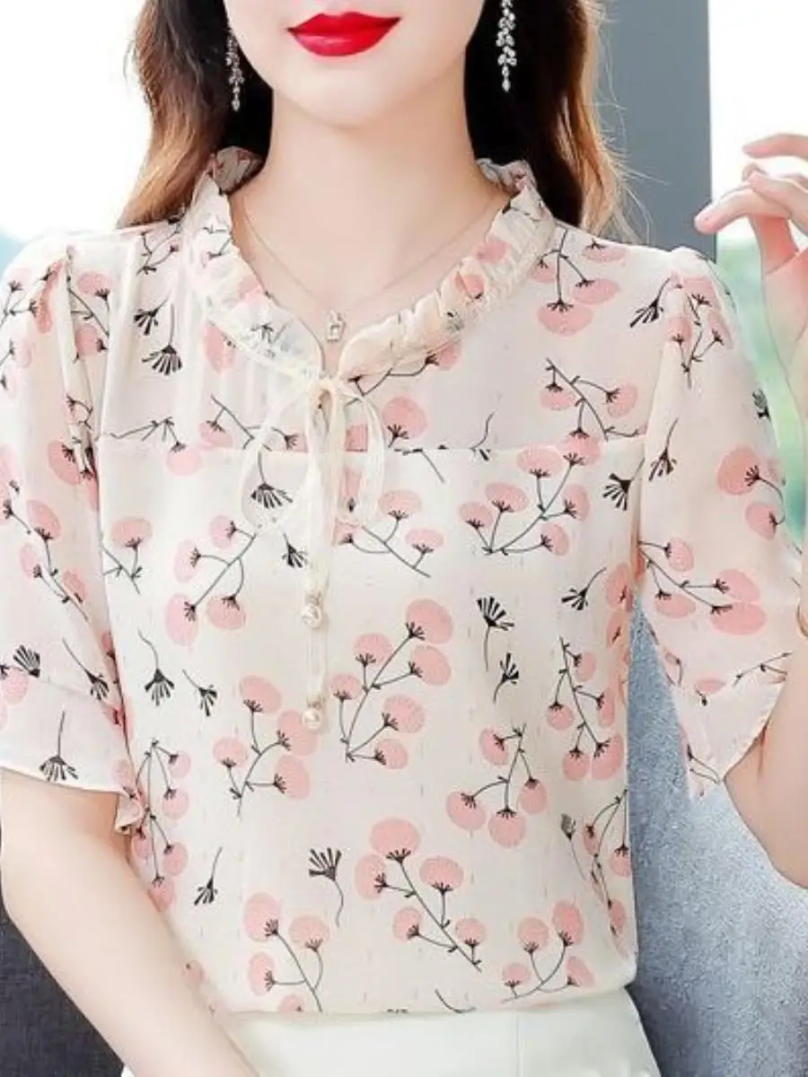 nova-camisa-de-chiffon-estampada-floral-de-manga-curta-para-o-verao-estilo-emagrecedor-com-bolso-e-lenco-para-maes-de-meia-idade-estilo-chines