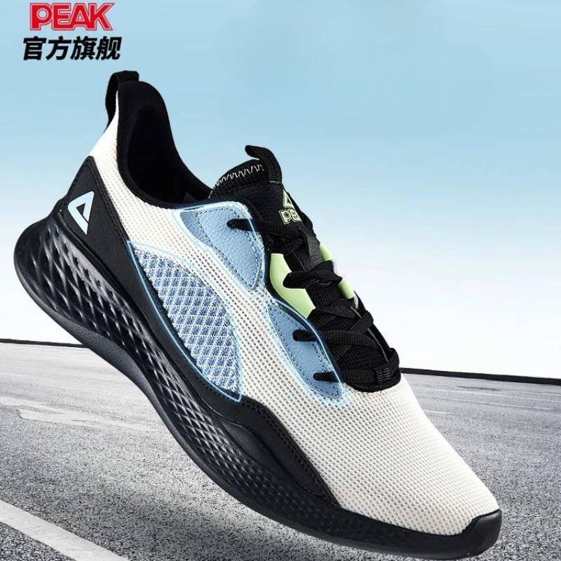 Peak Summer 2024 New Mesh Breathable Running Shoes Mesh Breathable Casual Shoes Men\'s Wear-resistant Lightweight Sports Shoes