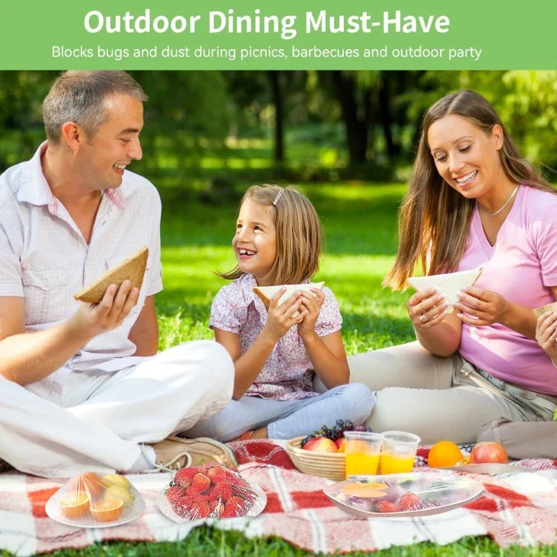 تغليف نضارة الطعام المرنة - قابل للتمدد، غطاء أطباق شفاف، للمطبخ، المنزل، المطعم، النزهة، مقاوم للغبار، قابل لإعادة الاستخدام #6