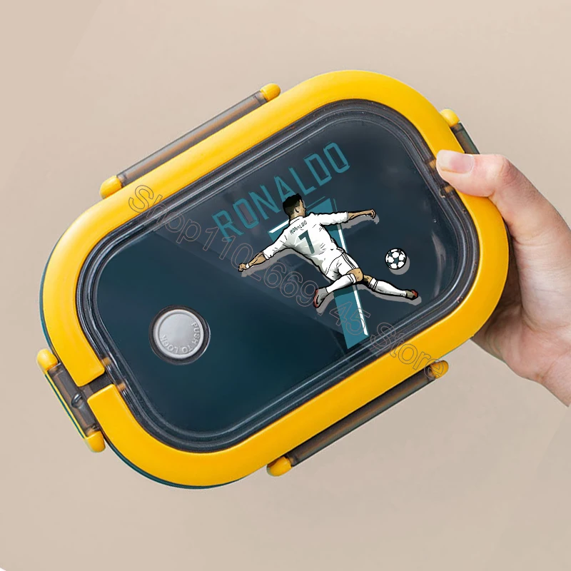 Cristiano Ronaldo Bento Lunchbox CR7 Lunchbox met cartoonprint Dubbellaags voedselopslagcontainers met grote capaciteit Verjaardagscadeaus