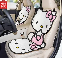 MINISO Hello Kitty Poduszka na siedzenie Pokrowiec na samochód Podkładka ochronna Letnia mata samochodowa z kreskówek Sanrio Różowy fotel z kreskówek Damskie akcesoria samochodowe