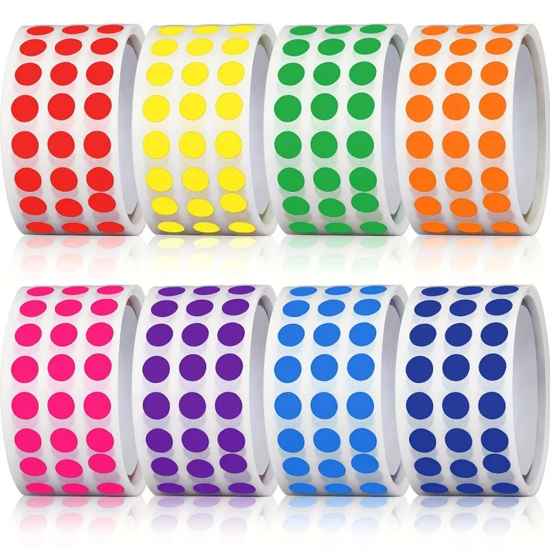 5pcs Paper Dot Label Neat Roll Arrangement Fit Office File Supermarket Price Tag Journal Decor  Round Classification Sticker