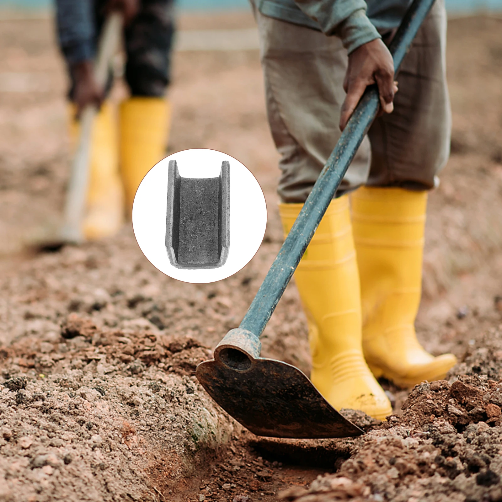 

10Pcs Iron Hoe Clips Garden Tool Parts Replacement for Hoe Head Fixing Digging Tools Repair Backyard Use