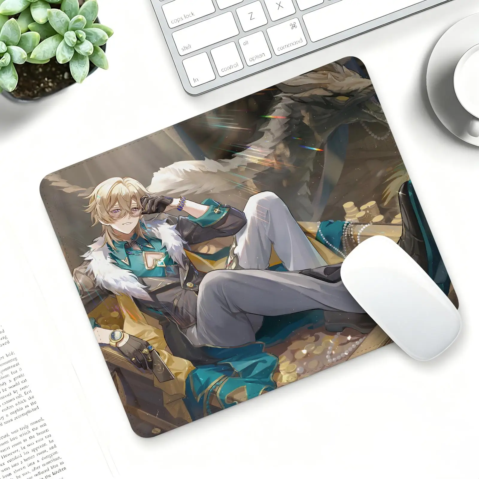 Honkai Star Rail Aventurine Waveflair Regular gaming mouse pad Office mouse pad Laptop desk mat Stitched edge mouse pad