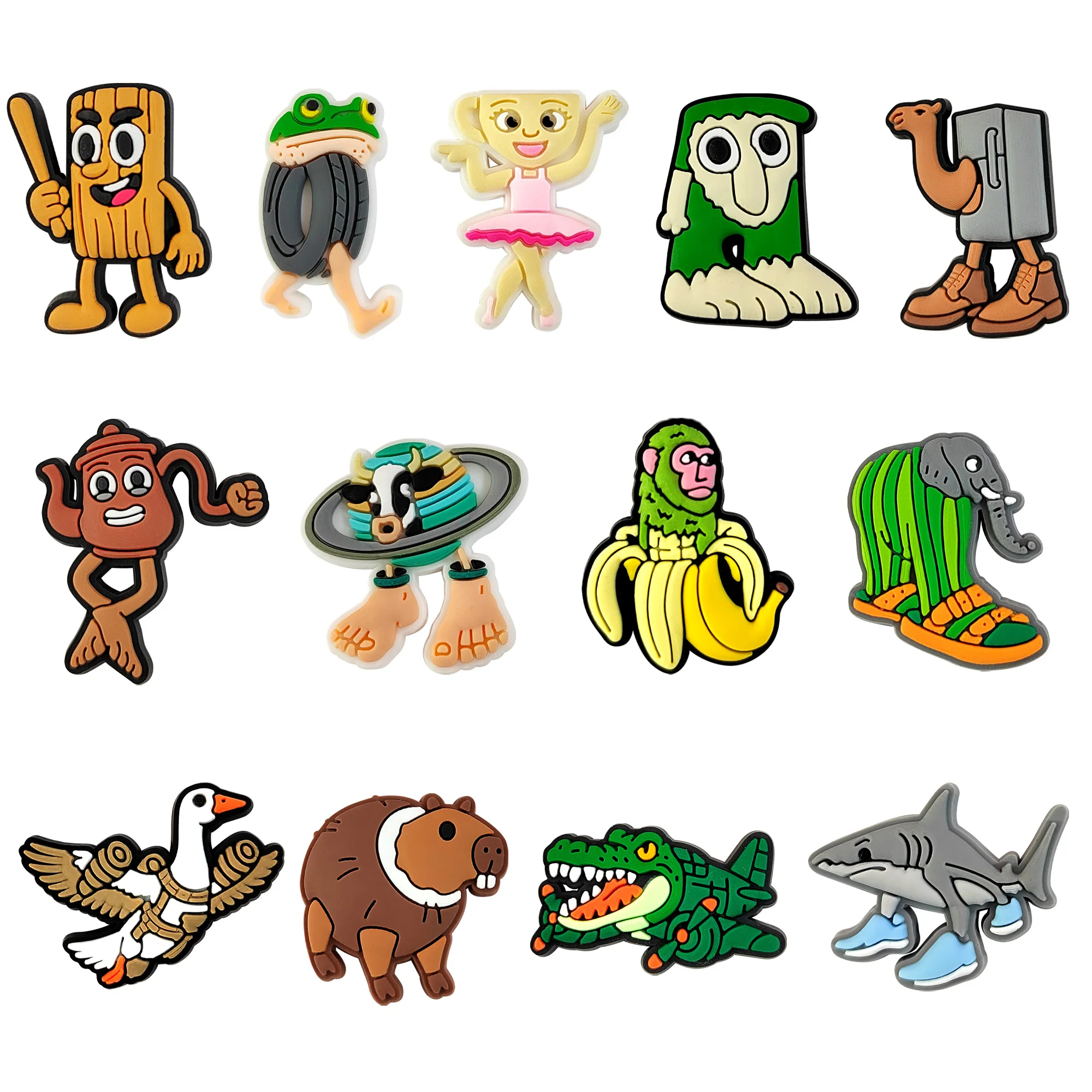 1-13 Buah Jimat Sepatu Alternatif Asing Baru Aksesori Sepatu Taman Gesper Cocok Sandal Dekorasi Bakiak Dekorasi Hadiah Pria Wanita