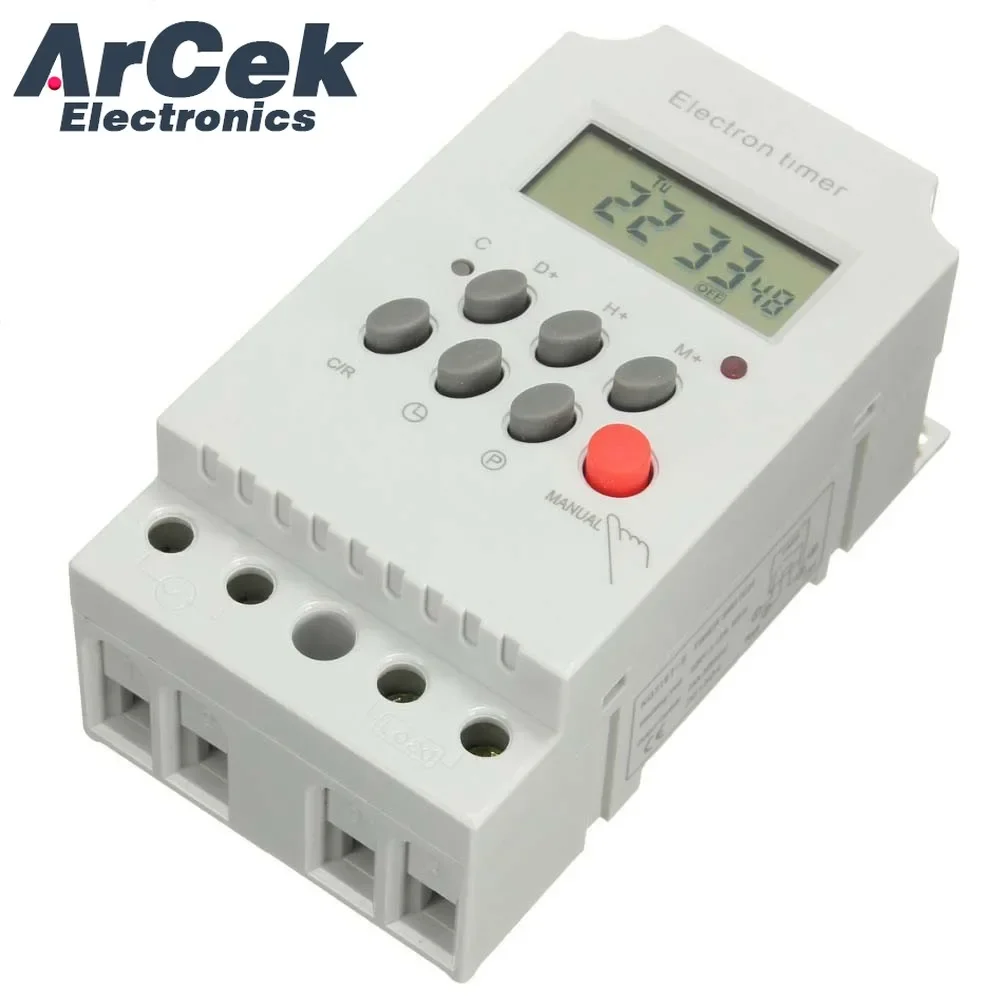 KG316T-II 220V 110V 25A Digital Programmable Din Rail Timer Switch Micro-computer Electronic Time Switch Relay