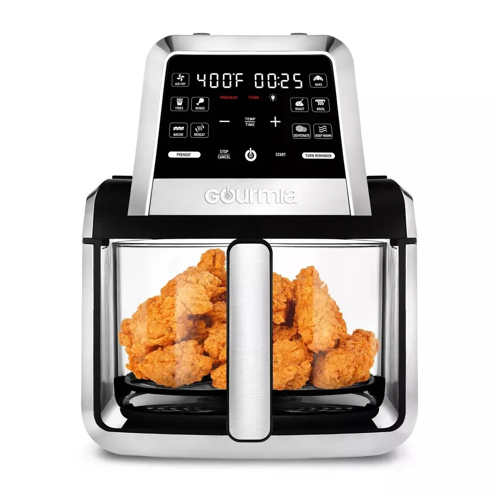 2024ใหม่7 QT หม้อทอด Air fryer ดิจิตอลพร้อม10 preets & ชี้นำการปรุงอาหาร-สีดำ