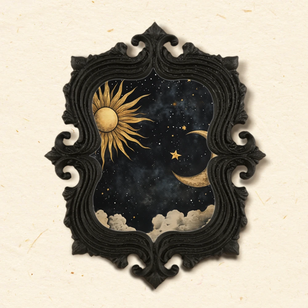 Cross-Border Gothic Sun-Moon Starry Sky Wall Decor Hanging For Retro Mystical-Style Wall Decoration Scenario