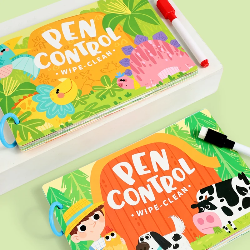 Children Pen Control Books Montessori Learning Toys Tracing Writing Painting Wipe Off Activity Workbook Educational Toys