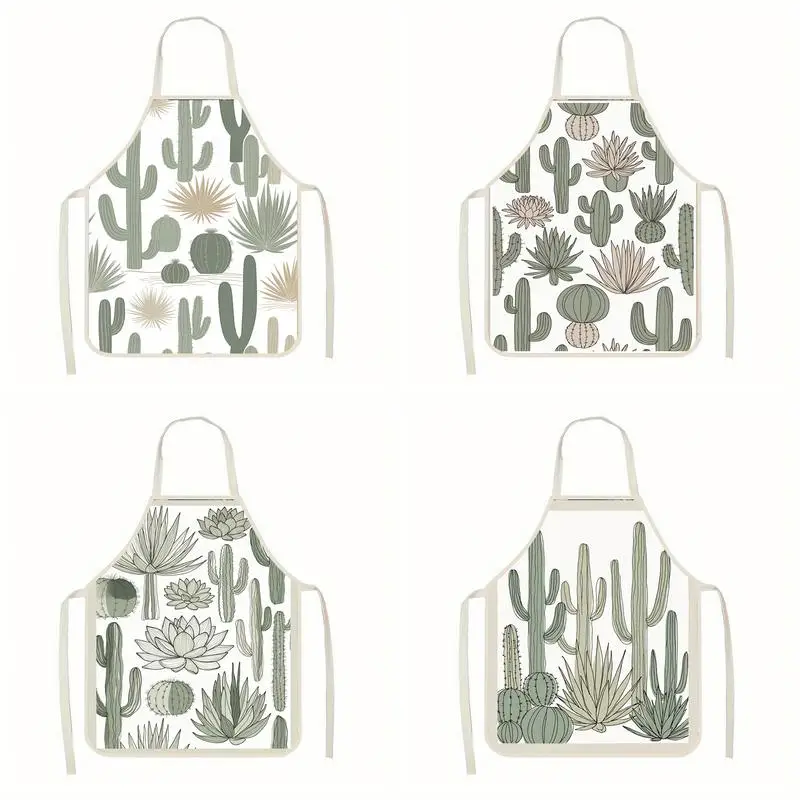 

Cactus Pattern Aprons Linen apron, suitable for kitchen cooking, parent-child interaction, painting and other scenarios
