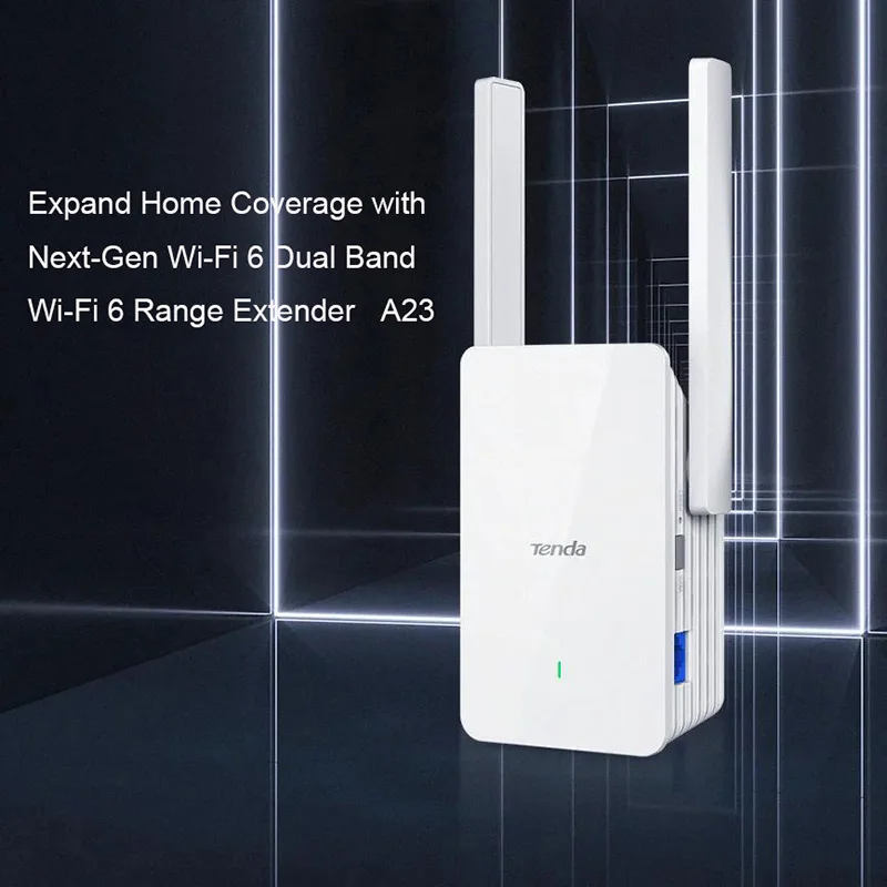 Tenda A23 AX1500 Wi-Fi 6 Range Extender 2.4G/5GHz Dual Band Signal Expansion Booster Repeater No Dead Spots WPS Plug and Play