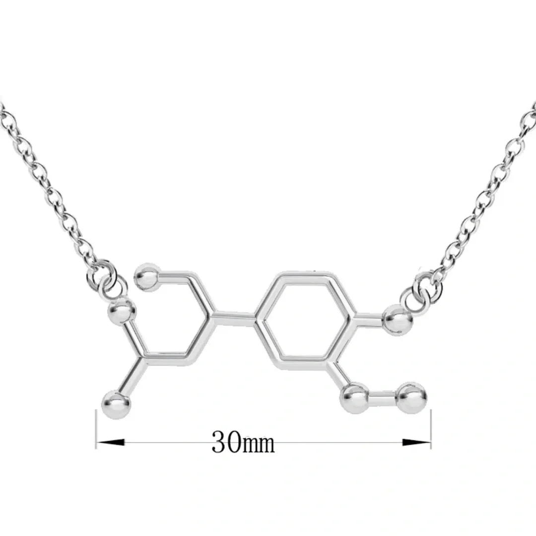 

3D Serotonin Adrenaline Caffeine Dopamine Molecule Science Biology Chemical Charm Pendant Necklace Chemistry Fashion Jewelry