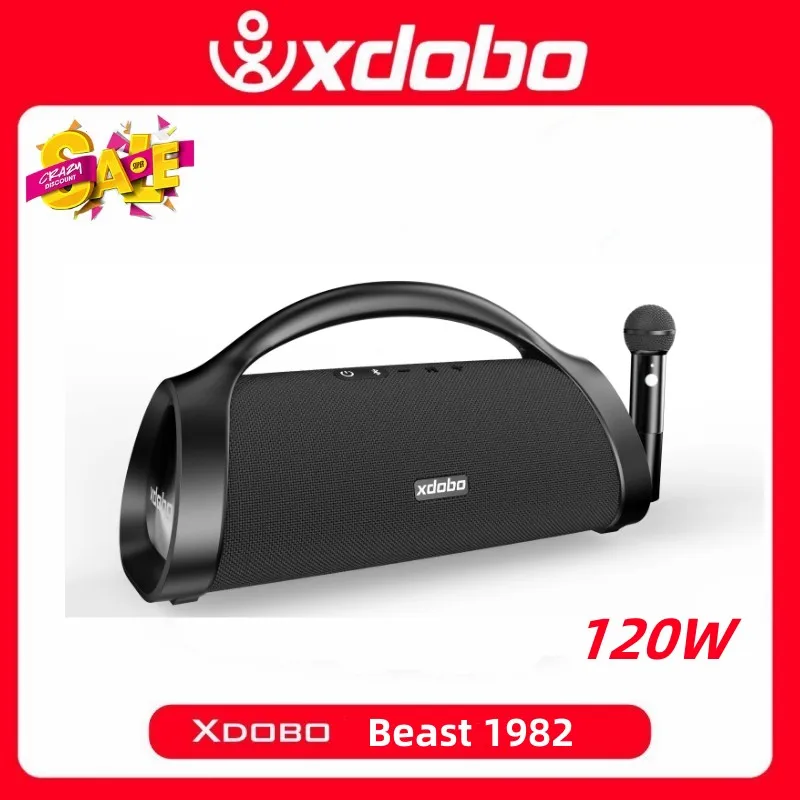 

Xdobo Beast 1982 120W High Power Wireless Portable Microphone Bluetooth Speaker Sound Family Party Karaoke Subwoofer Boombox