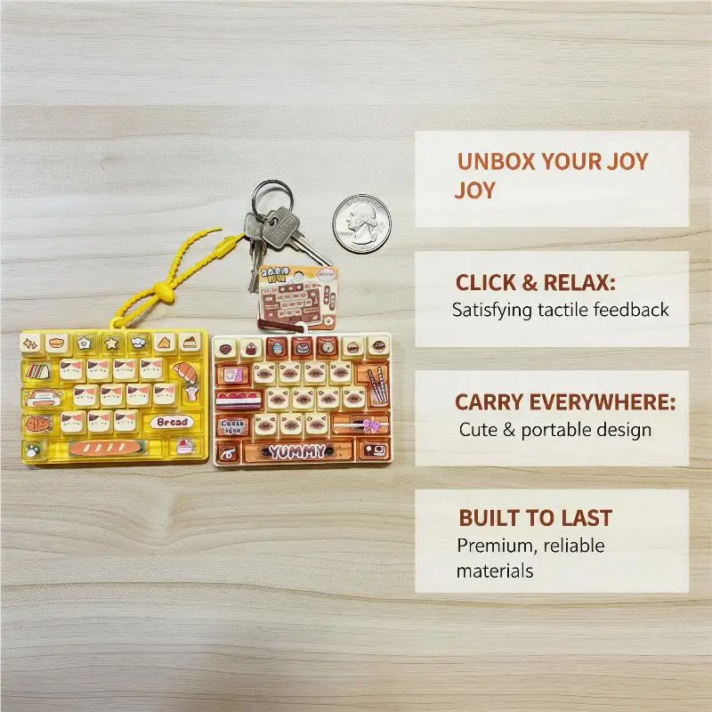 26-Key Mini Fidget Button Toy Cute Eco-Friendly Stress Relief Decompression Pendant for Kids School Rewards