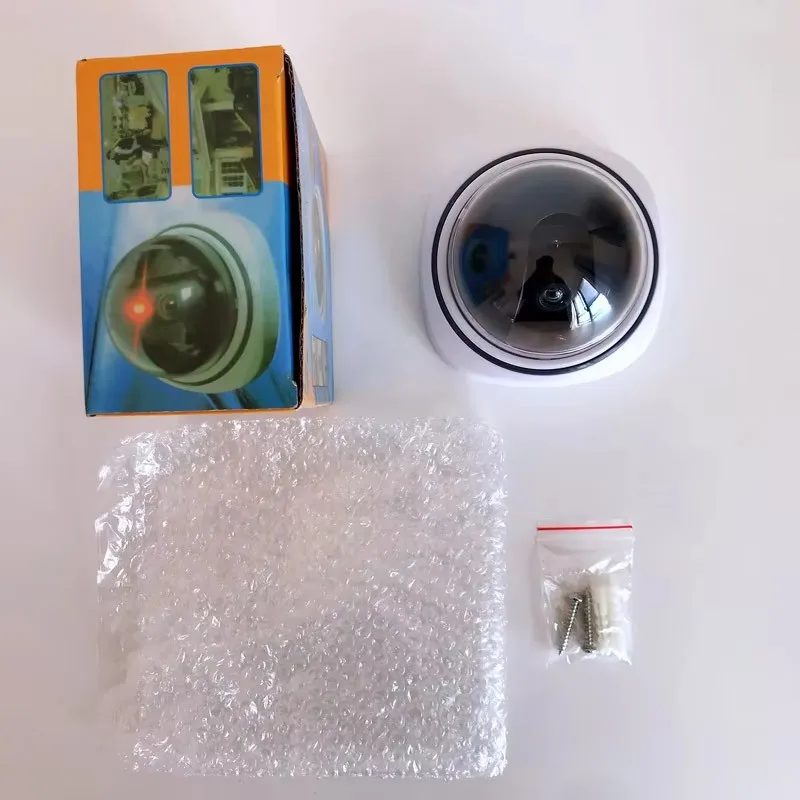 Creative Fake White Dome Camera Dummy CCTV Camera Flashing Red Led Power Via 2AAA Battery Scare Surveillance Security System