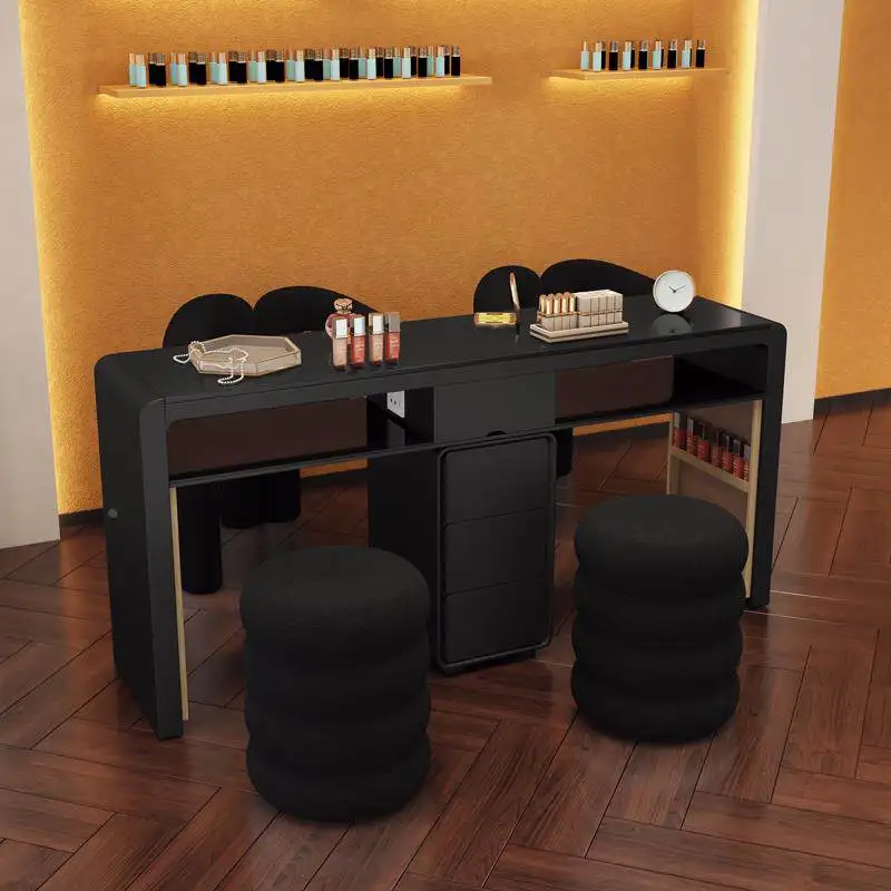 LH all solid wood manicure table and chair set rock slab manicure glass cream wind manicure table