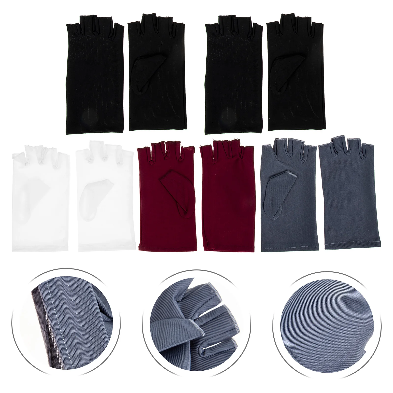 

5 Pairs Sunscreen Finger Cover Women Gloves Grip Fingerless Driving for Uv Protection Long Car Winter