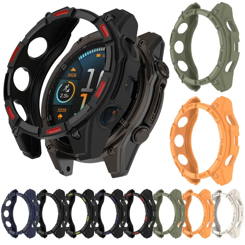 Бронированный чехол для Garmin Fenix 8 47 мм, защитный чехол для ПК с полой рамкой для Garmin Fenix 8 51 мм, солнечный бампер