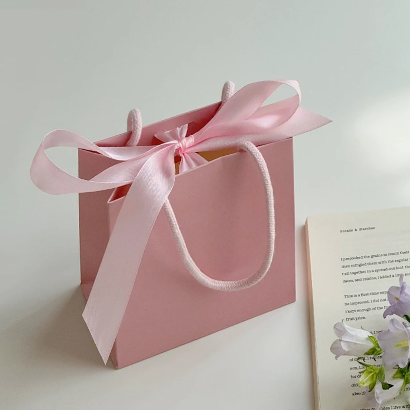 20pcs Silk Ribbon Small Gift Bags For Wedding Birthday Party Jewelry Cosmetic Perfumes Packaging Bag Custom LOGO Paper Bag view 4