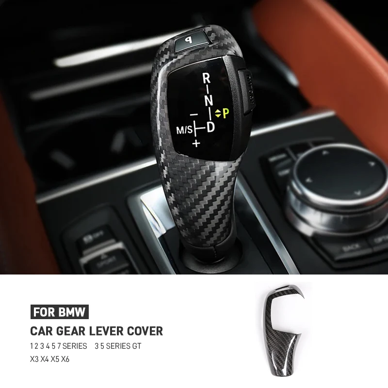 

Real Carbon Fiber RHD Car Gear Shift Handle Cover Trim For BMW 2 3 4 5 6 Series X3 X5 X6 F20 F21 F22 F23 F30 F31 F34 F35 F32 F33