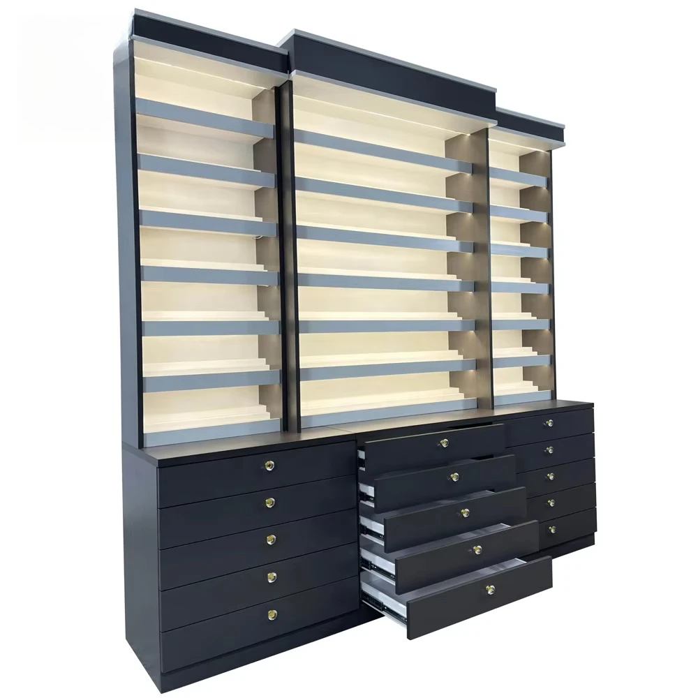 Large Size Nail Art Display Stand with Pedicure Polish Center Cabinet Supplier for Customized Nail Polish Cabinet Equipment