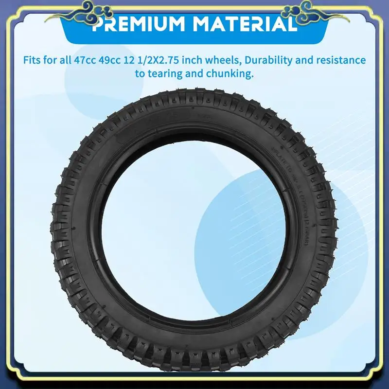 AU16-دراجة نارية 12 1/2X2.75 الإطارات الداخلية + الإطار الخارجي ل 47Cc 49Cc الترابية دراجة الطرق غير الممهدة دراجة نارية