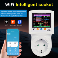 Tuya WIFI Digital Power Energy Meter Smart Timer Socket KWh Electricity Consumption Switch Watmeter Overvoltage Protection