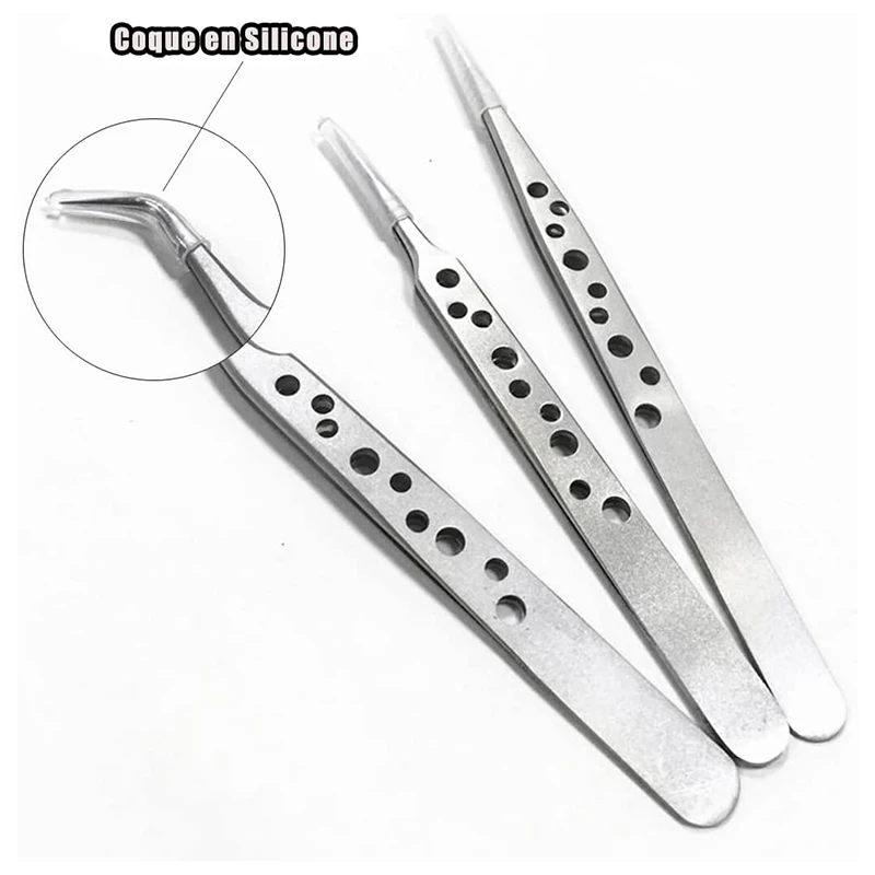 Professional High Precision Stainless Steel Tweezers For Nail Art False Eyelash Extension Pincet Electronic Pliers Clip