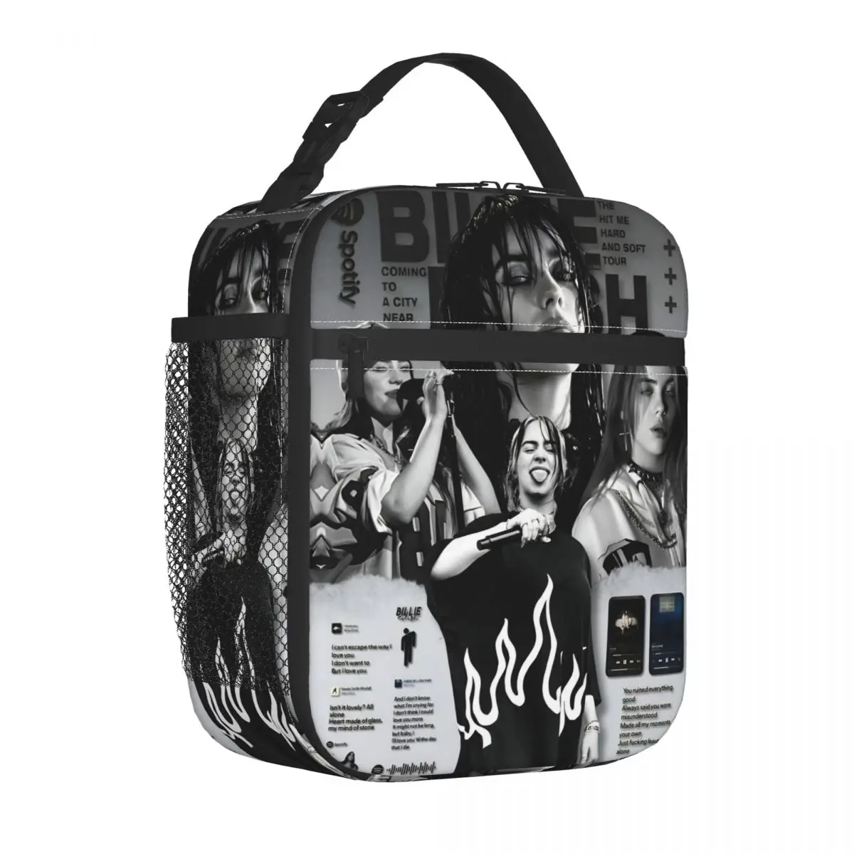B-Billie-Girl E-eilish Insulated Lunch Bag Thermal Bag Reusable Lunch Container High Capacity Tote Lunch Box College Picnic