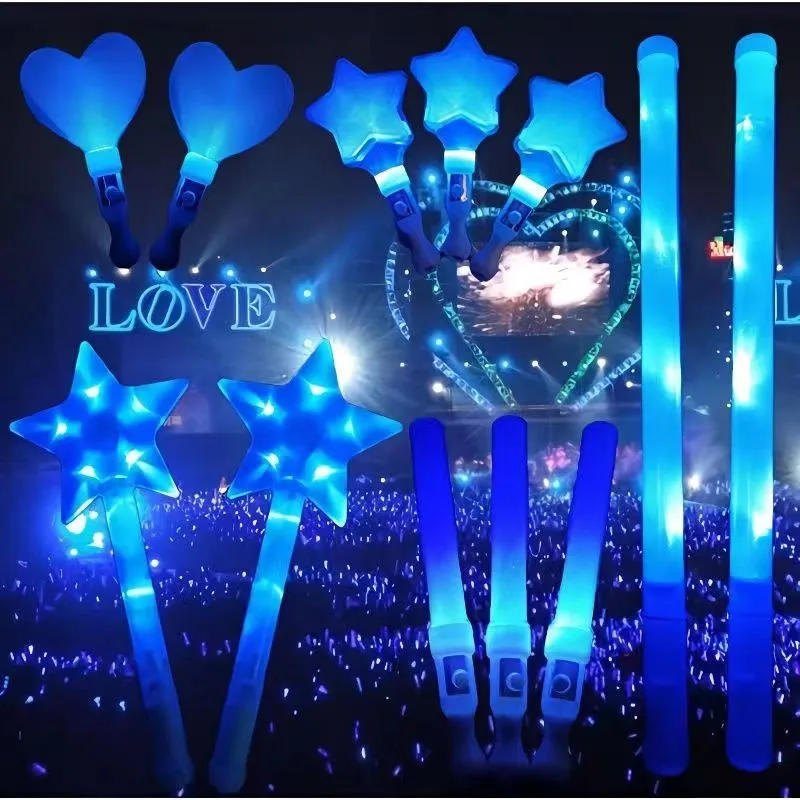 1pc Bastão de Luz Brilhante para Crianças, Varinha Luminosa Azul, Bastão Fluorescente para Festas, Natal e Halloween