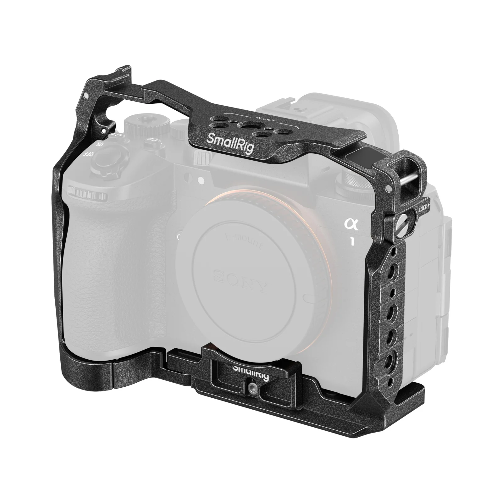 SmallRig A1 II / A9 II cameracage voor Sony Alpha 1 II / Alpha 9 III met Arca-Swiss snelkoppelingsplaat 1/4 inch gaten ARRI gaten