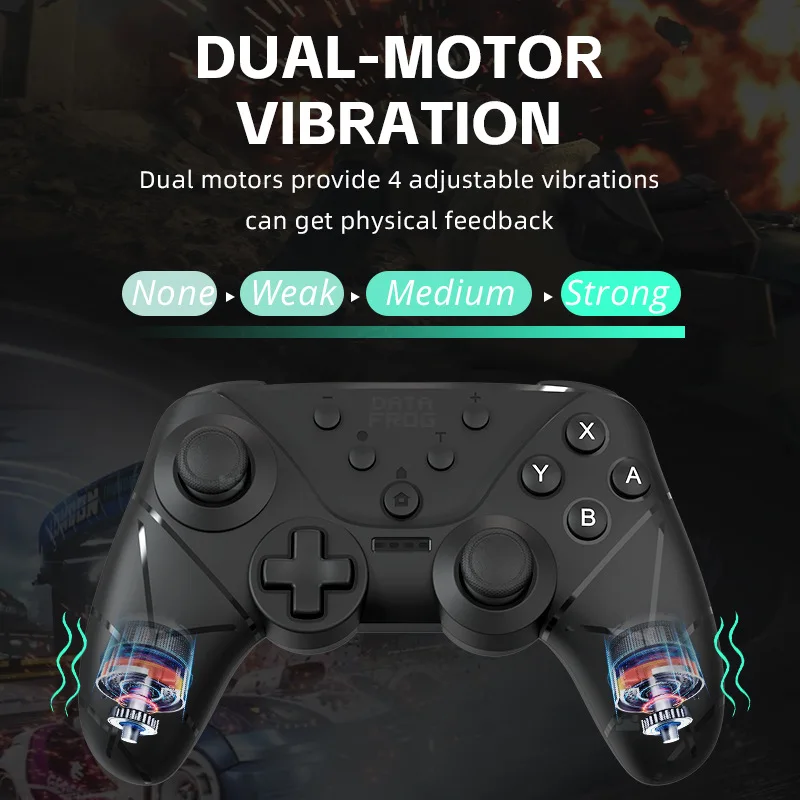 Data Frog es Compatible con Nintendo Switch/Oled/Lite/Pc inalámbrico Bluetooth controlador de batería grande Turbo vibración función Nfc