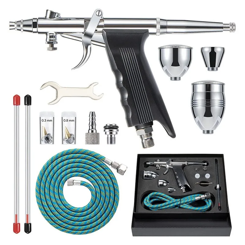 Three-caliber gun airbrush set furniture repair model spray paint leather goods coloring spray gun