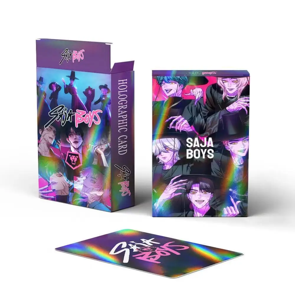 30st K-POP Demon Hunters Saja Boys holografische LOMO-kaarten Anime Colle Set - dubbelzijdige laser HD-fotokaarten met stickers