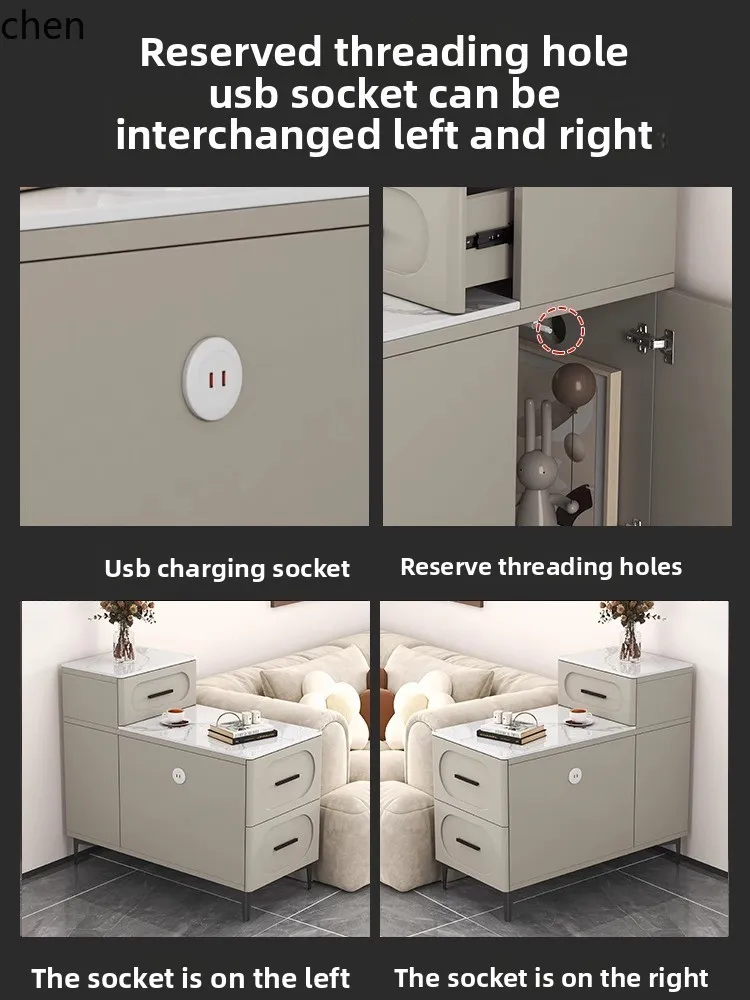 LXC Sofa Side Home Living Room Tea Cabinet Modern Simple Rock Board Coffee Table Storage Cabinet Small Apartment Side Table