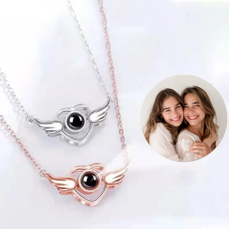 Custom Color Photo Projection Necklace Copper Pendant Titanium Steel Chain 2025 New Girlfriend Mom Wife Festival Romantic Gifts