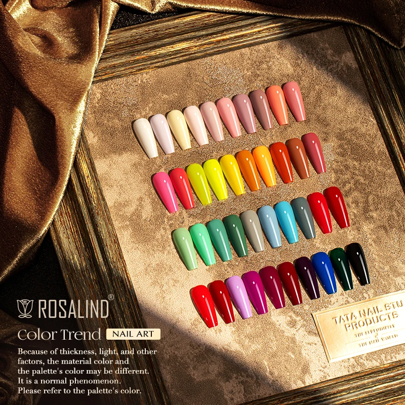 ROSALIND Bright Gel Nail Polish Mini 5ml Gel Polish Colorful Need UV Nail Lamp Semi-Permanent Base Top Gel Varnishes