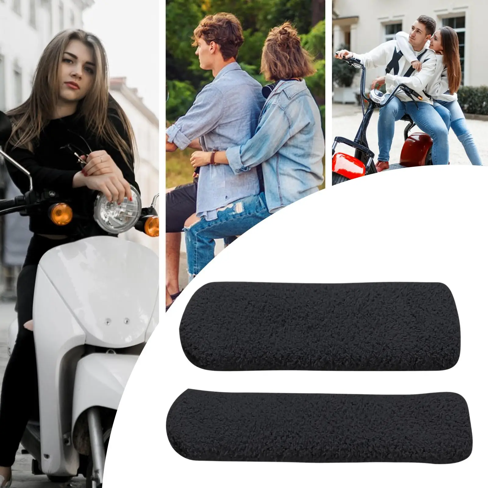 

Motorcycle Hand Grips Covers Anti-Slip Soft Wrap Handlebar Brake Lever Cover For Cycling For Adventure Commuting Cruising Short