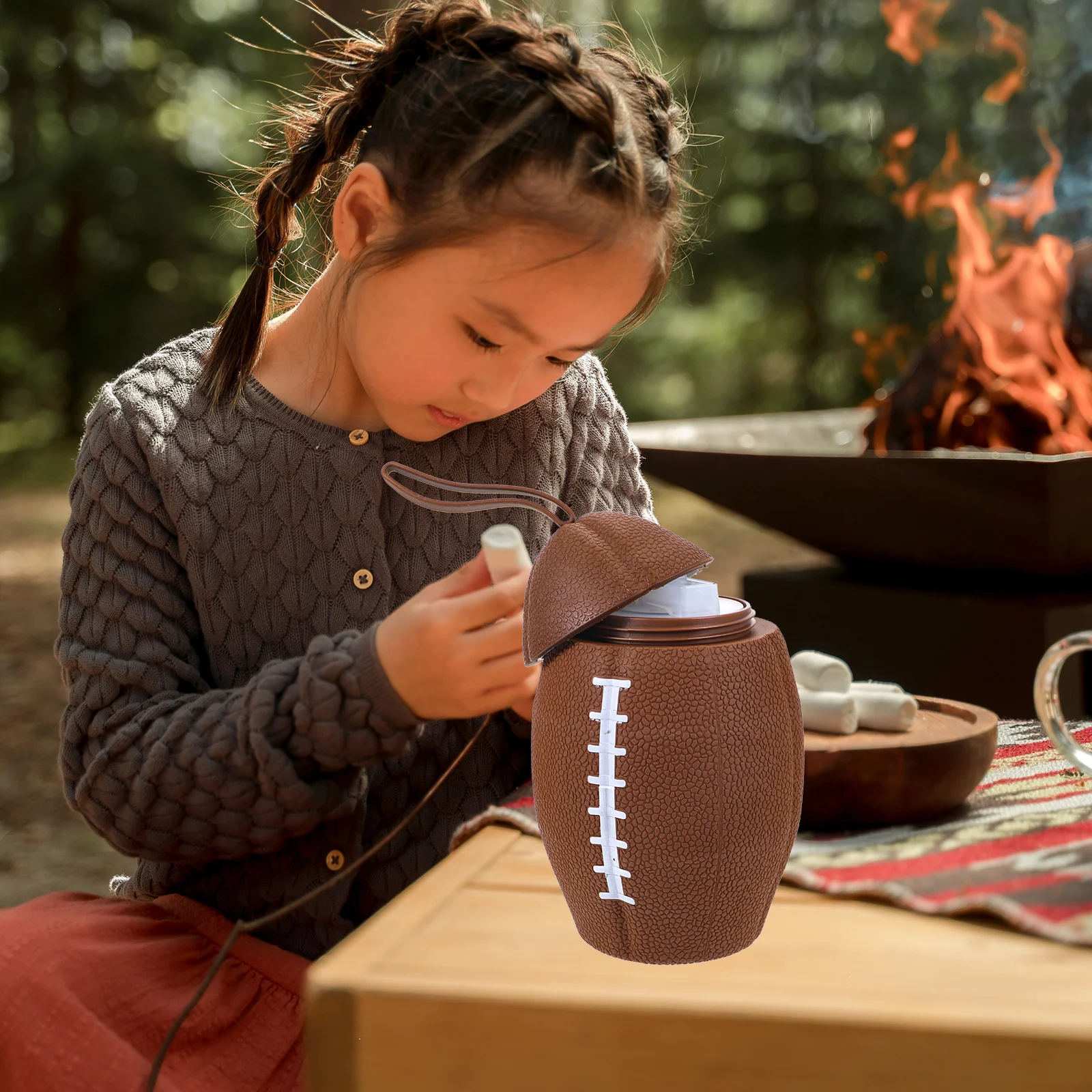 زجاجة مياه محمولة قابلة للطي على شكل الرجبي بسعة كبيرة وقابلة للطي للتخييم والرياضة والسفر وزجاجة مياه من السيليكون المرن #5