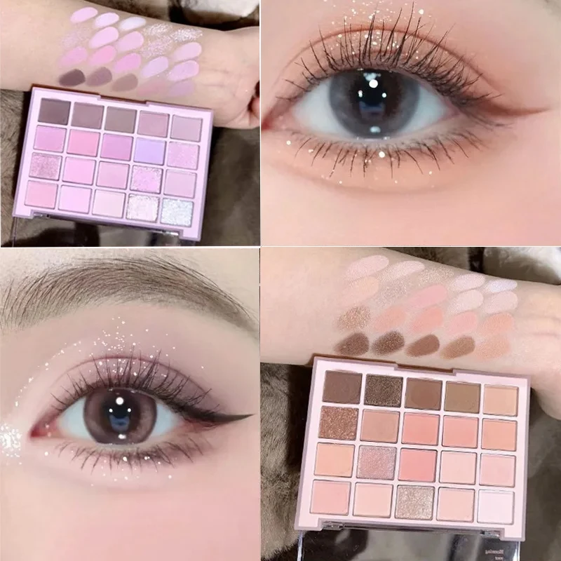 Paleta de sombras de ojos de 20 colores, maquillaje mate, brillo, sombra de ojos nacarada, paletas de sombra acrílicas impermeables, cosméticos, 2024