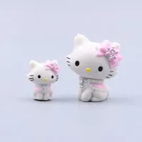 Sanrio Anime Figure Hello Kitty Angel Cat Doll Kawaii Cake Room Decorative Decoration Christmas Toy Gifts for Girls Children
