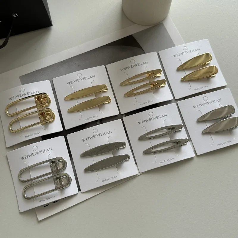 2-teiliges Set Gold- und Silberfarbene Legierung Einfarbige Ausgehöhlte Haarspangen Haarnadeln für Frauen Haaraccessoires Kopfschmuck – Detail 5